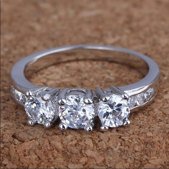 Jewelry - #1RING! 3CT CZ Sterling Silver Ring, GorgeouS!Firm